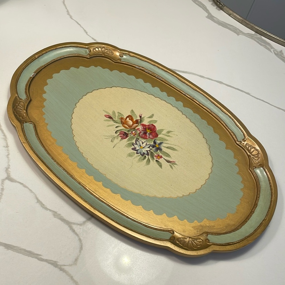 Wooden painted tray